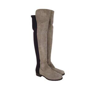 Stuart Weitzman Russell Bromley 5050 Over the Knee Boots Beige Brown Womens 6.5